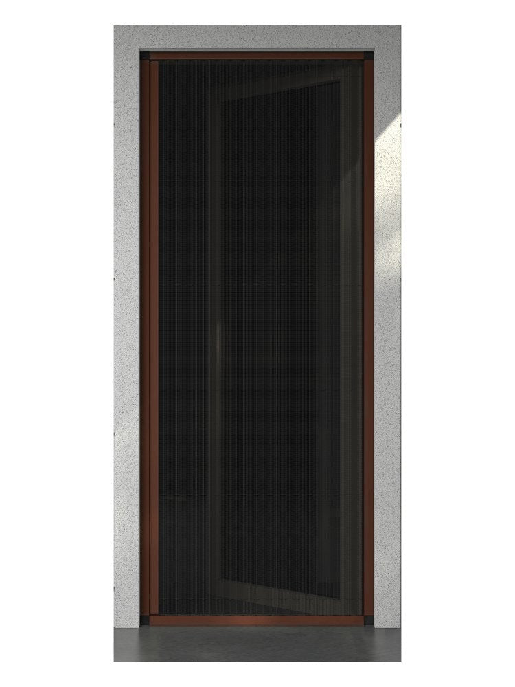 Balkon kapısında plise sineklik – RAL 8016 Maun Kahve