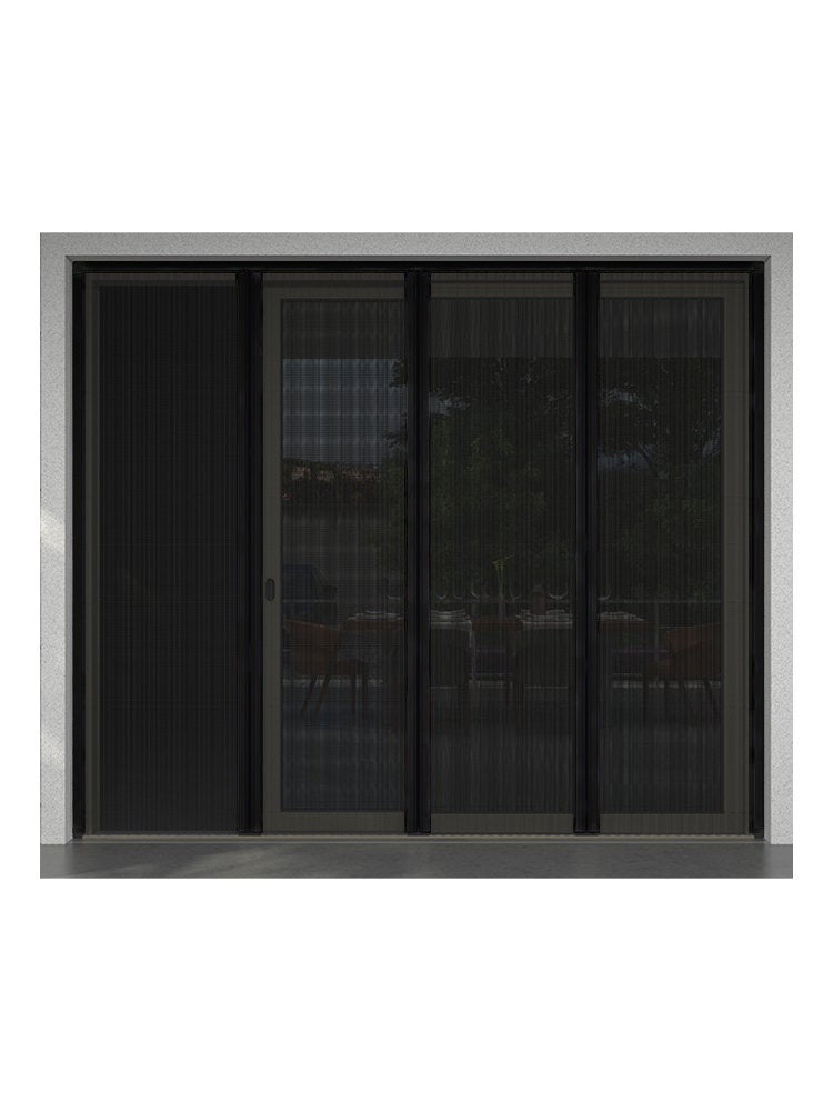 Geniş açıklıkta gezer plise sineklik – RAL 9005 Siyah