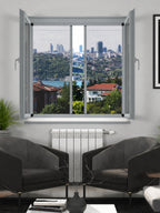 18 mm İçten Takma Plise Sineklik Sistemi – duble pencere uygulaması – RAL 7040 Pencere Grisi