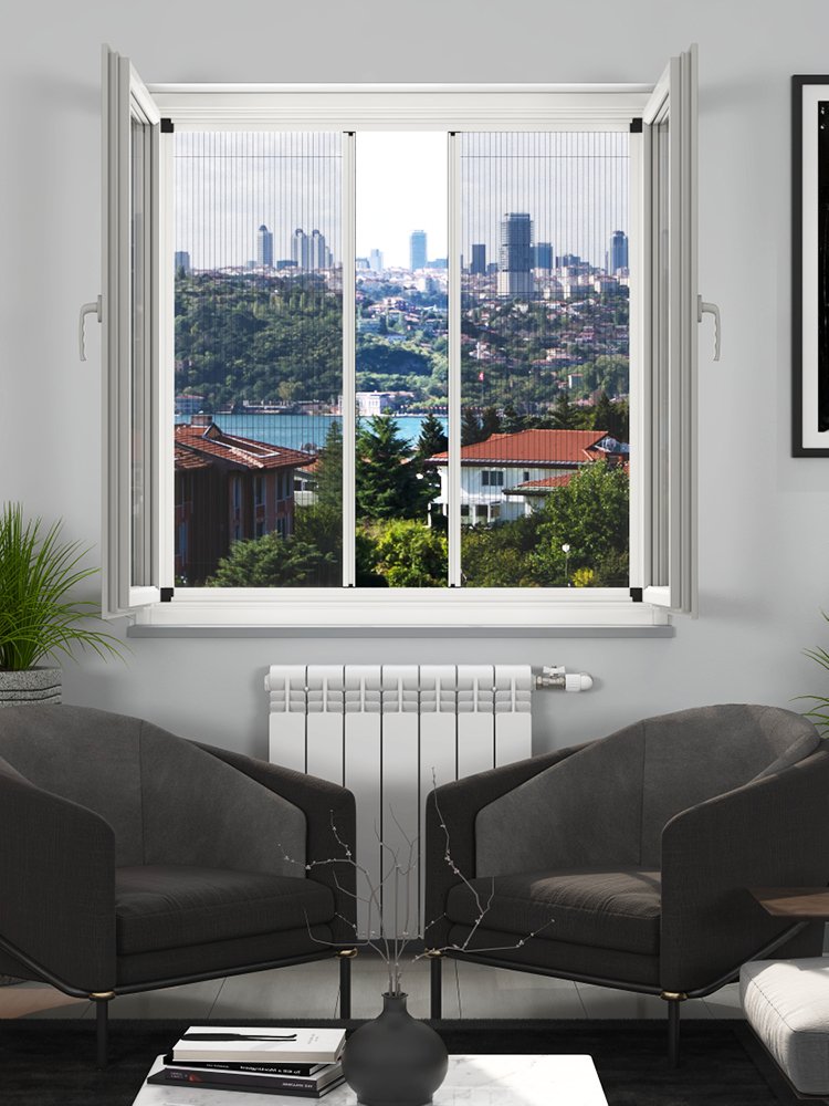 18 mm İçten Takma Plise Sineklik Sistemi – duble pencere uygulaması