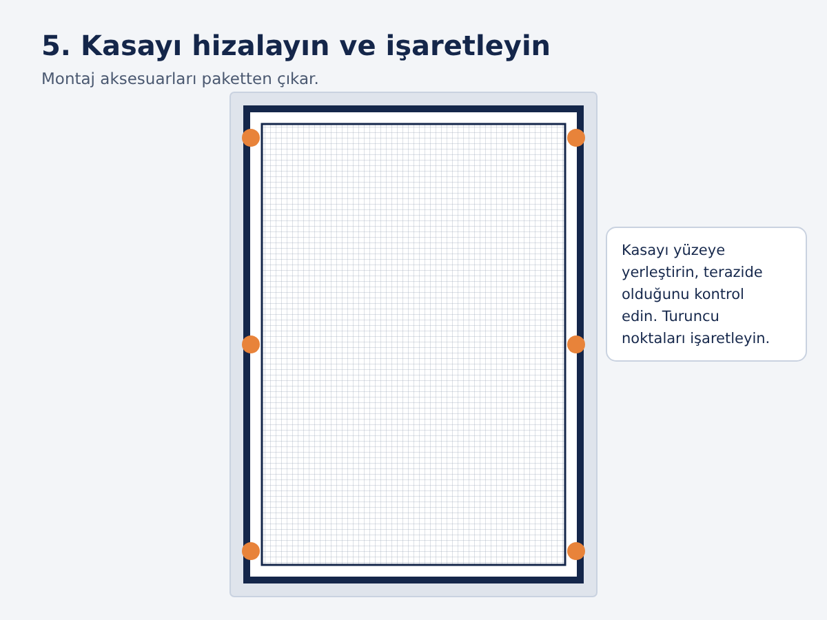 Kasanın hizalanması ve sabitleme noktaları