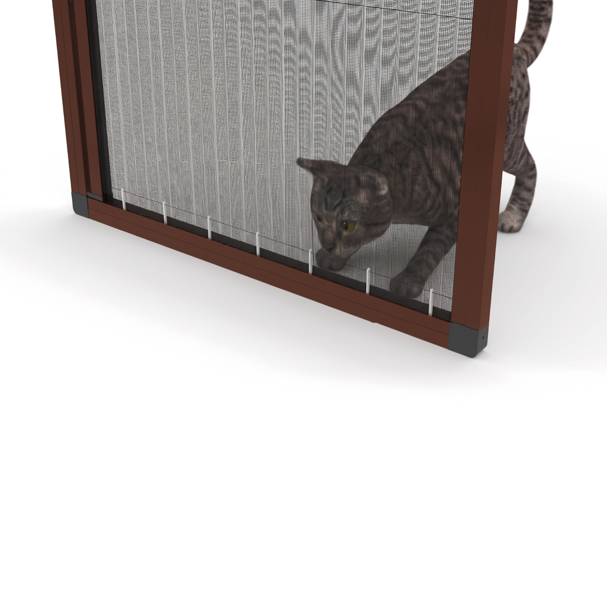 27 mm Kedi Sinekliği Sistemi (Kanallı) - RAL 8016 Maun Kahve