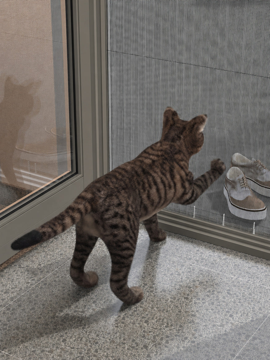 27 mm Kedi Sinekliği Sistemi (Kanallı) – uygulama – RAL 7039 Kuvars Gri