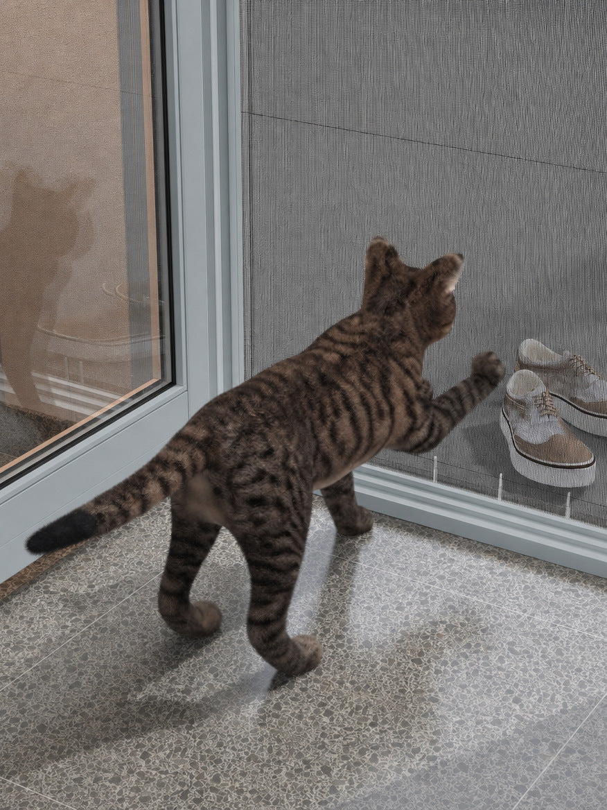 27 mm Kedi Sinekliği Sistemi (Kanallı) – uygulama – RAL 7040 Pencere Grisi