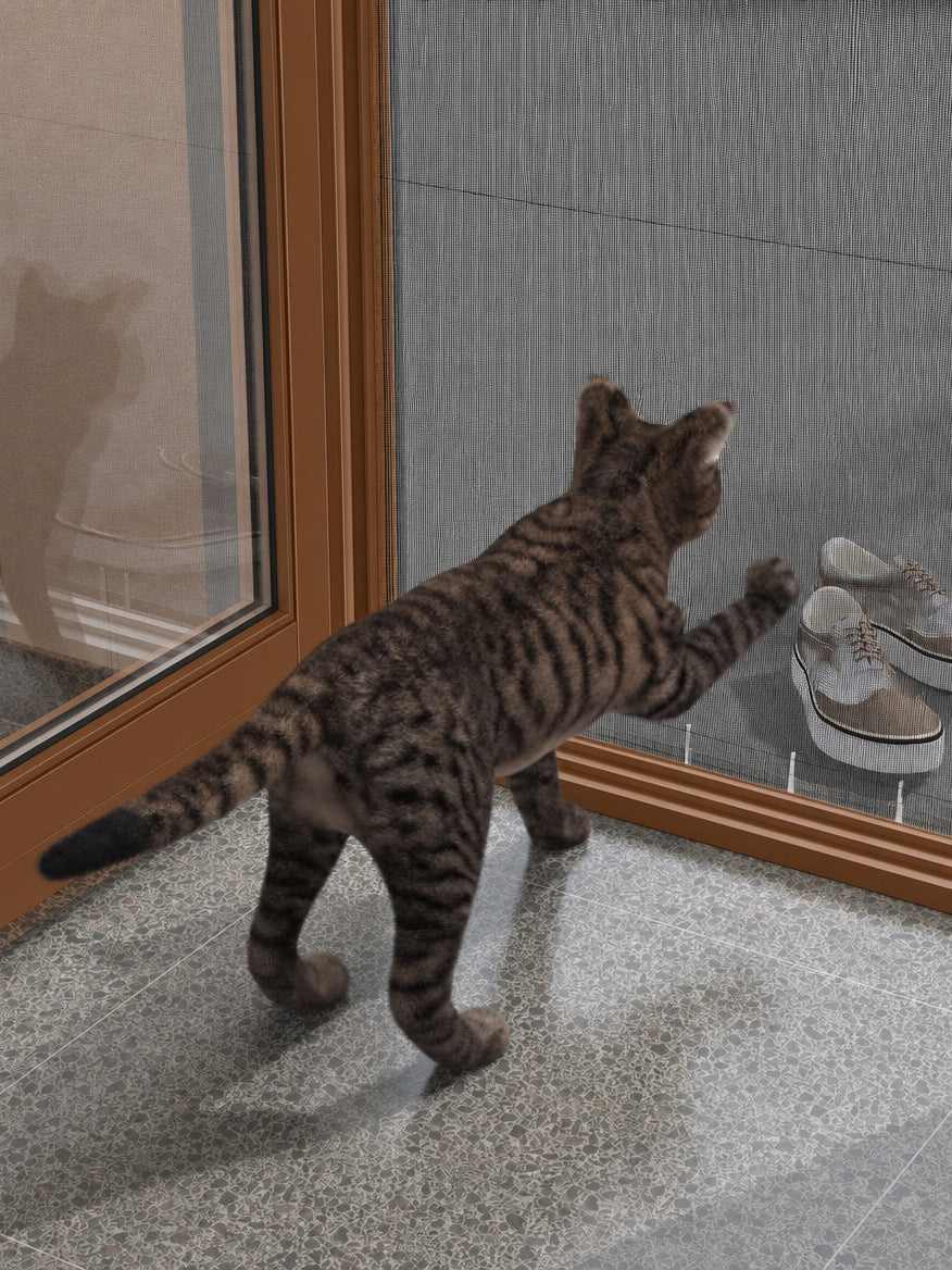 27 mm Kedi Sinekliği Sistemi (Kanallı) – uygulama – RAL 8003 Kil Kahve