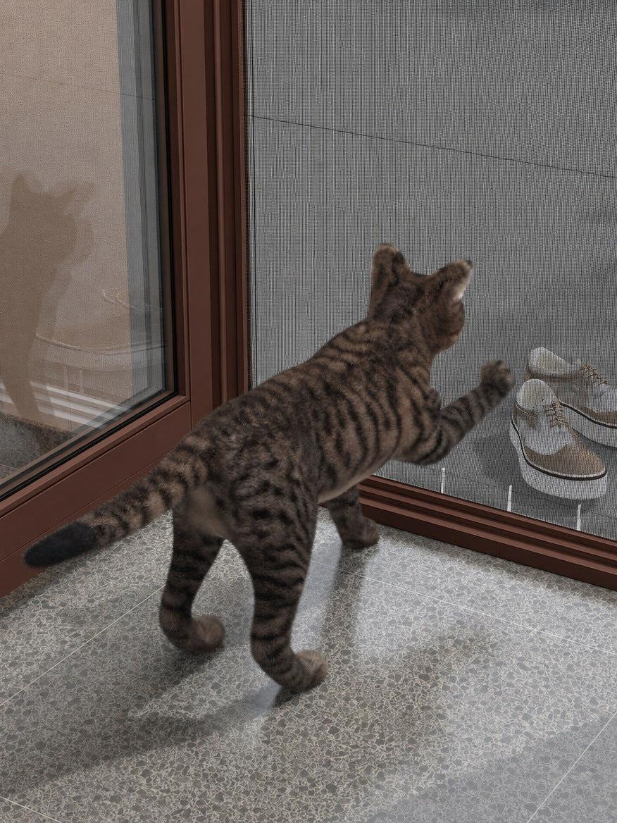 27 mm Kedi Sinekliği Sistemi (Kanallı) – uygulama – RAL 8016 Maun Kahve