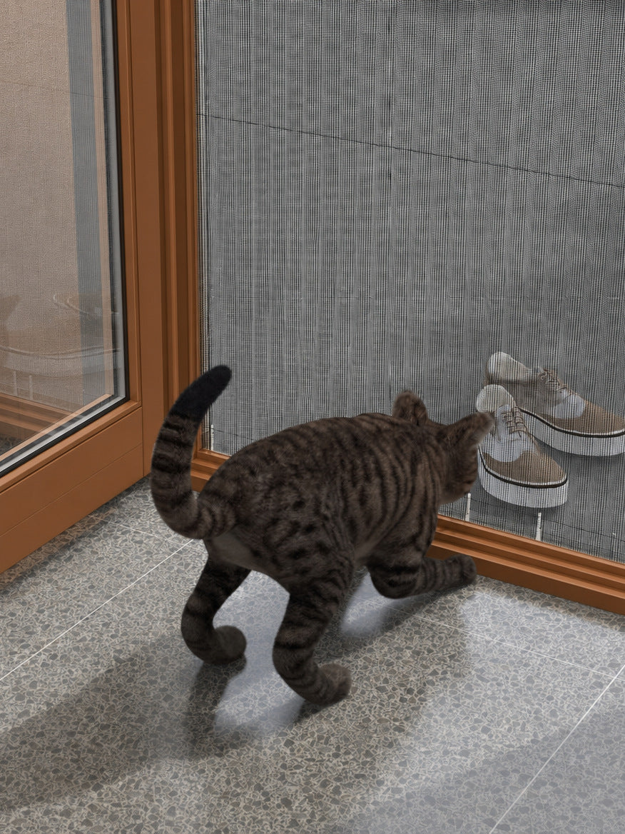 27 mm Kedi Sinekliği Sistemi (Kanallı) – uygulama – RAL 8003 Kil Kahve